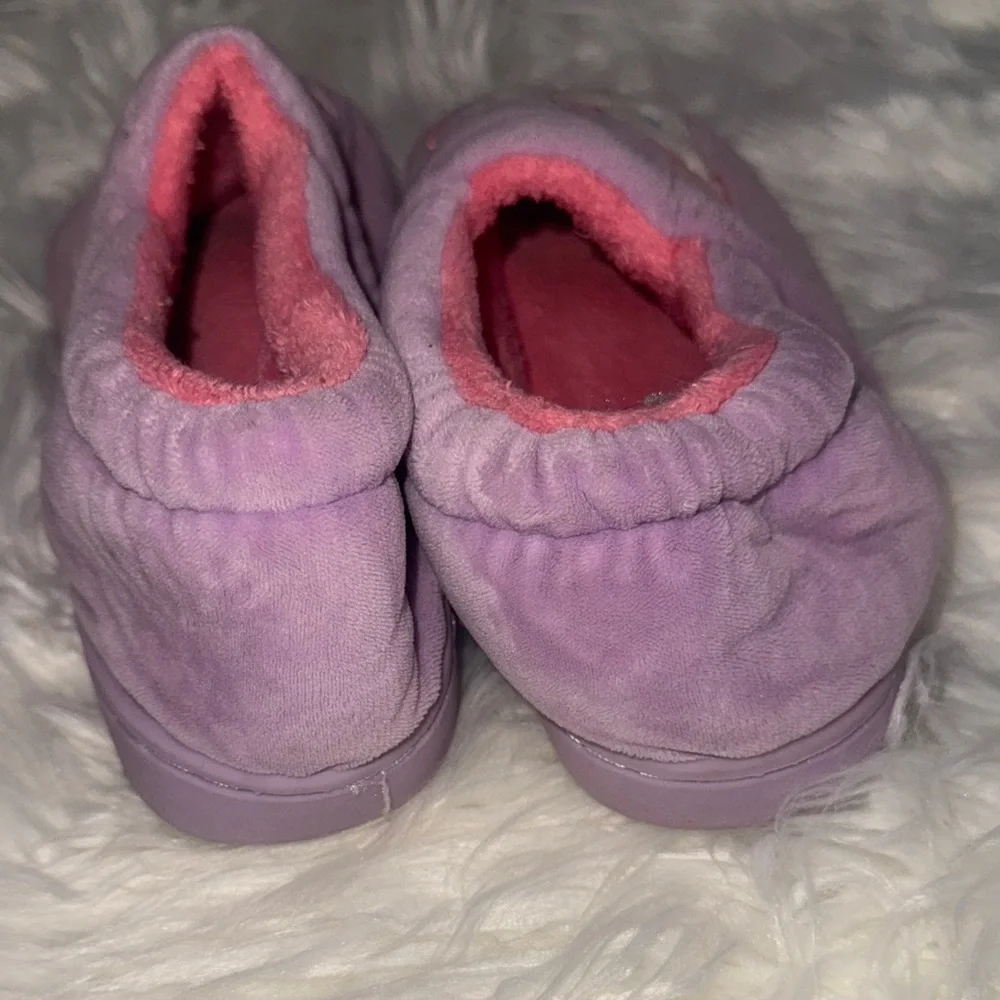 Purple and Pink Castle Swan Slippers